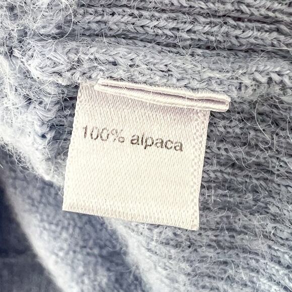 Peruvian Connection Women's V Neck Alpaca Sweater Medium Blue Knit - Picture 3 of 5